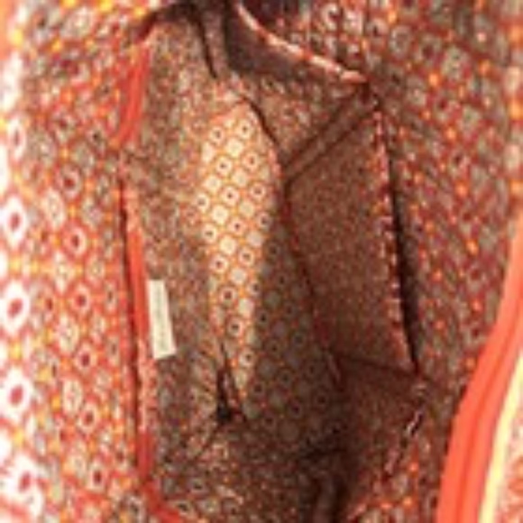 Vera Bradley Villager Tote & Wristlet Set Symphony in Hue Orange Floral Cotton - Picture 14 of 15